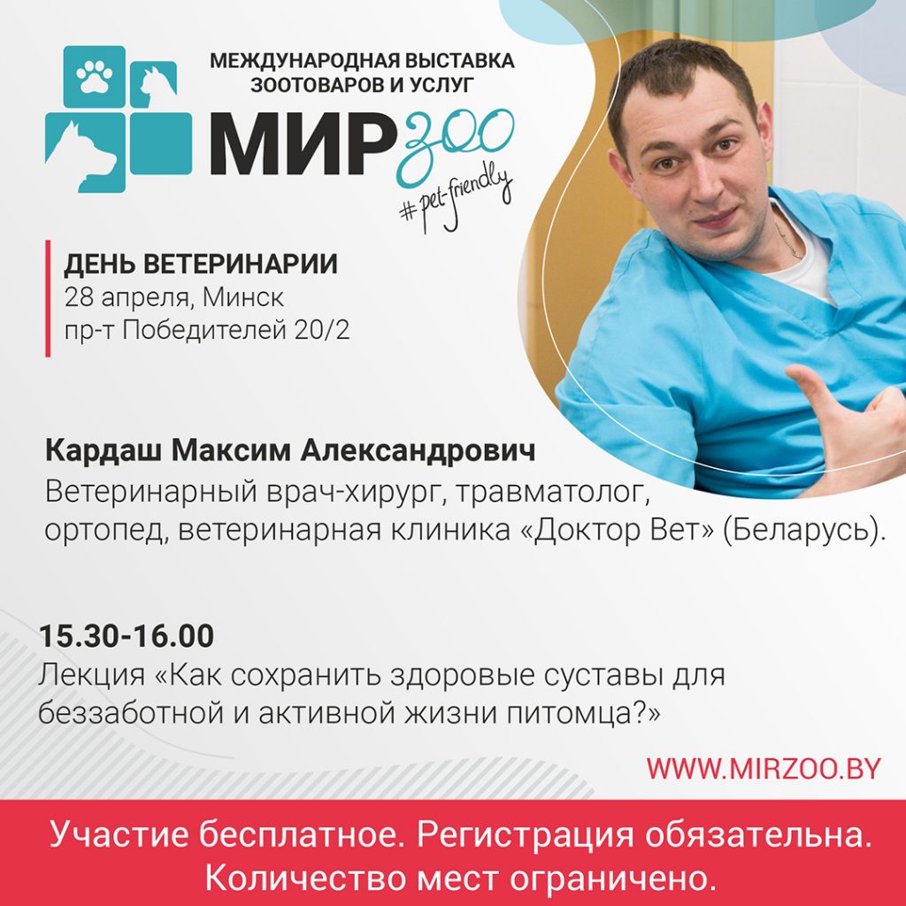 Спикер “Дня ветеринарии” для владельцев питомцев —  Кардаш Максим Александрович,
